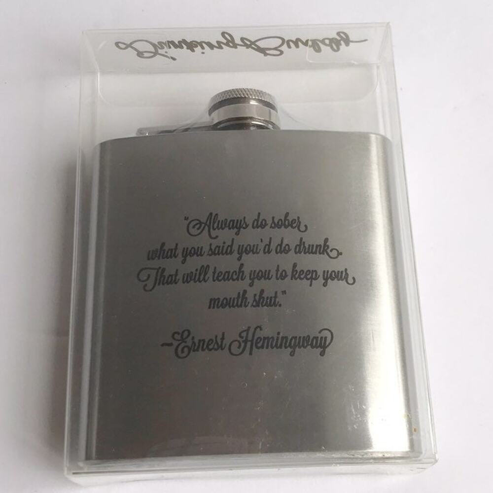 Drinking Buddy Engraved Stainless Steel Flask 6 oz NIB Wedding Gift Bachelorette